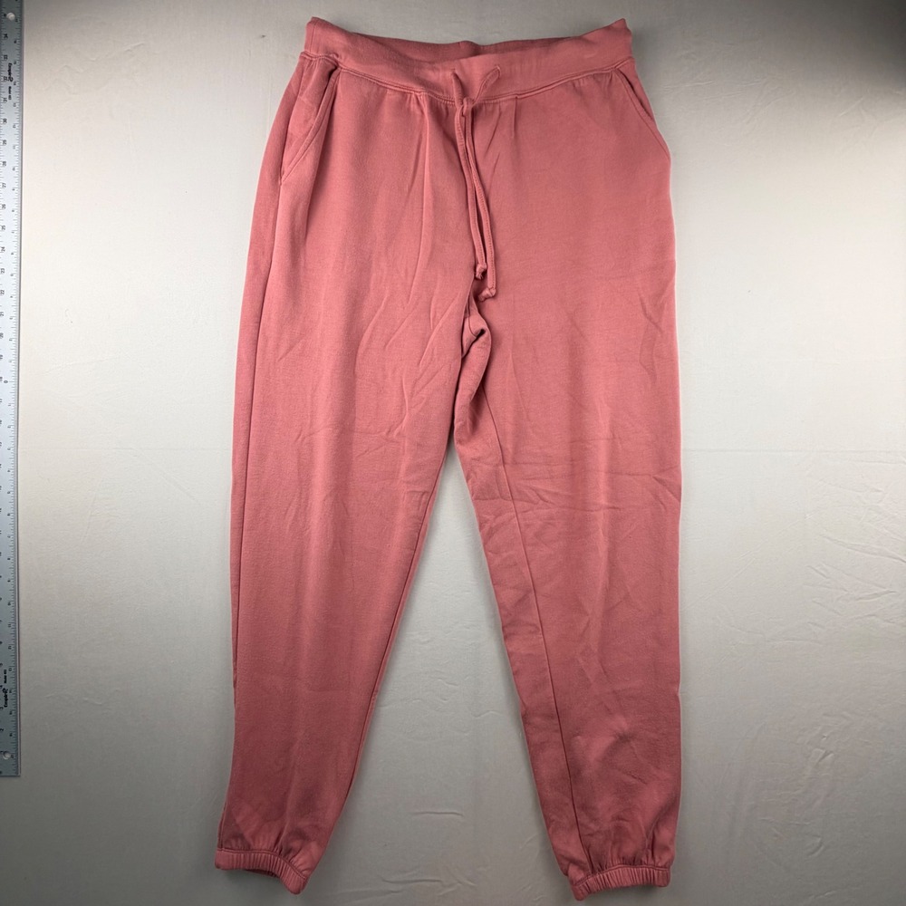 Softies Lounge Set Hoodie Jogger Women Medium Pink Solid Knit 2 Piece Loungewear - Picture 7 of 9